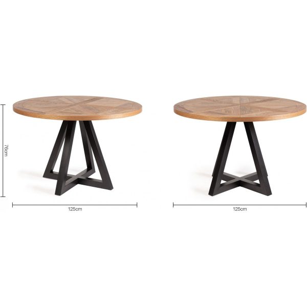 Bentley Designs Indus Rustic Oak 4 Seater Table & 4 Fontana Blue Velvet Chairs - Image 6