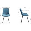 Bentley Designs Indus Rustic Oak 4 Seater Table & 4 Fontana Blue Velvet Chairs - Image 10