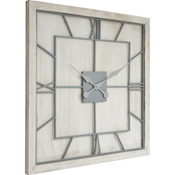 Hill Interiors Williston White Square Large Wall Clock