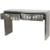 Libra Interiors Coco Silver Embossed Metal Console - Image 3