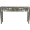 Libra Interiors Coco Silver Embossed Metal Console - Image 4