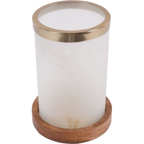 Laura Ashley Small Frosted Glass Hurricane - Image 2