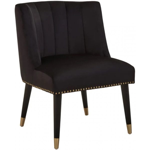 Fifty Five Avenue  Ravenna Black Velvet Chair