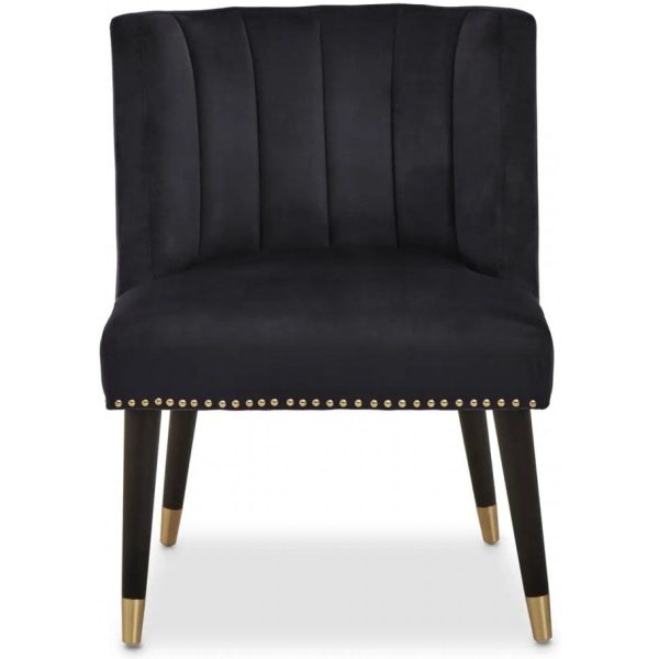 Fifty Five Avenue  Ravenna Black Velvet Chair - Image 3