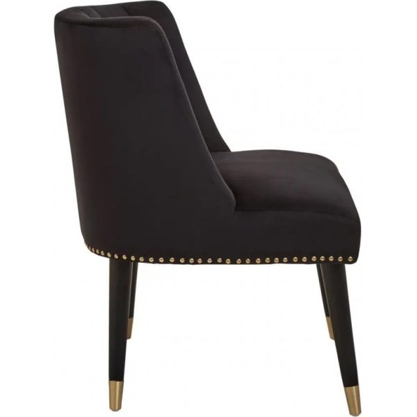 Fifty Five Avenue  Ravenna Black Velvet Chair - Image 4