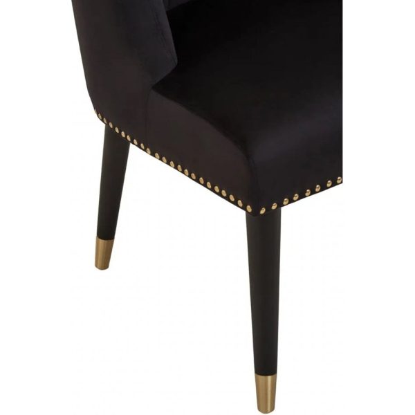 Fifty Five Avenue  Ravenna Black Velvet Chair - Image 6