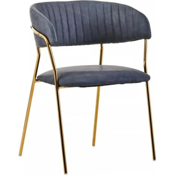 Fifty Five Avenue  Dexter Dark Grey Faux Leather Dining Chair (Set of Two)