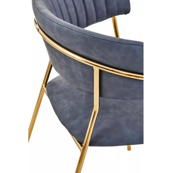 Fifty Five Avenue  Dexter Dark Grey Faux Leather Dining Chair (Set of Two) - Image 8