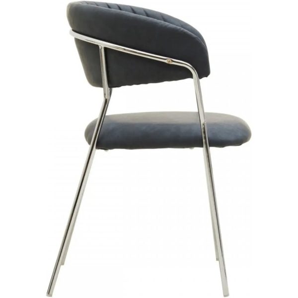 Fifty Five Avenue  Dexter Dark Grey Leather Curved Dining Chair Set (Pair) - Image 3