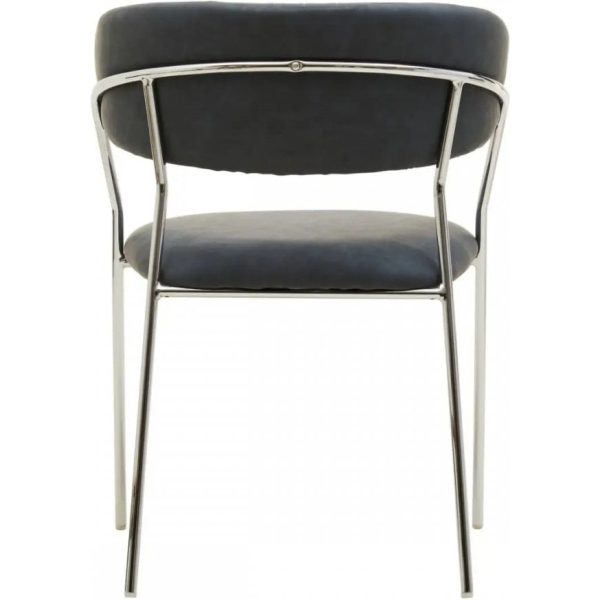 Fifty Five Avenue  Dexter Dark Grey Leather Curved Dining Chair Set (Pair) - Image 4