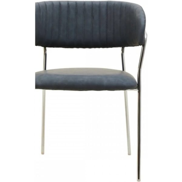 Fifty Five Avenue  Dexter Dark Grey Leather Curved Dining Chair Set (Pair) - Image 5