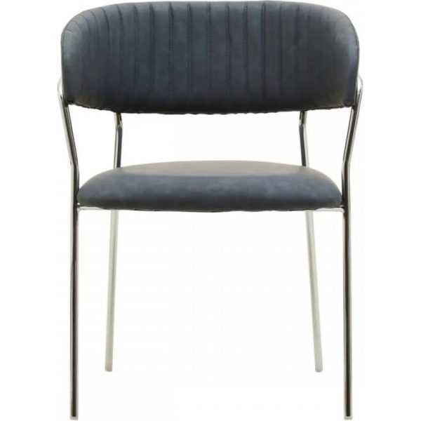 Fifty Five Avenue  Dexter Dark Grey Leather Curved Dining Chair Set (Pair) - Image 7