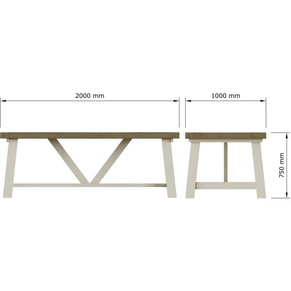 Purbeck Truffle 2.0M Fixed Top Dining Table - Image 16
