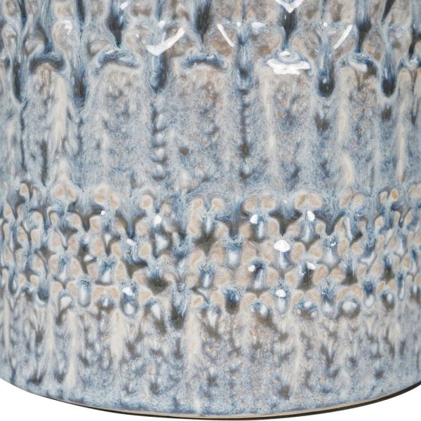 Libra Interiors Stormy Sky Glaze Table Lamp 60cm with Cream Drum Shade - Image 4