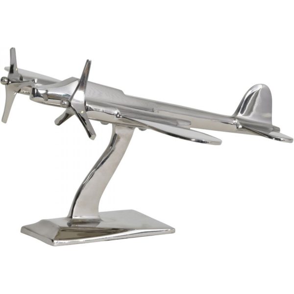 Libra Interiors Turboprop Silver Aluminium Aeroplane Sculpture