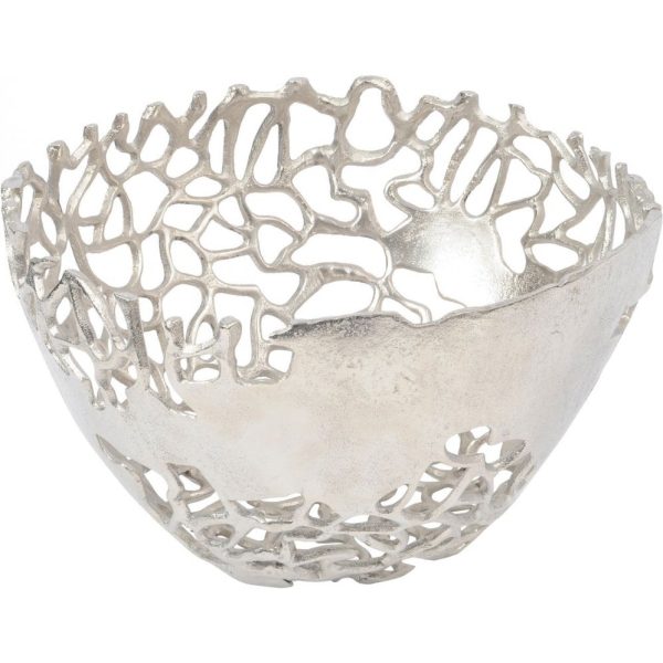 libra interiors Apo Aluminium Decorative Coral Patterned Bowl