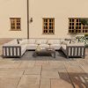 Maze Ibiza U Shape Sofa Set With Square Coffee Table - Oatmeal