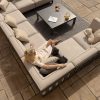 Maze Ibiza U Shape Sofa Set With Square Coffee Table - Oatmeal - Image 8