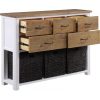 Baumhaus Splash of White - Sideboard / Console Table with wicker baskets - Image 2