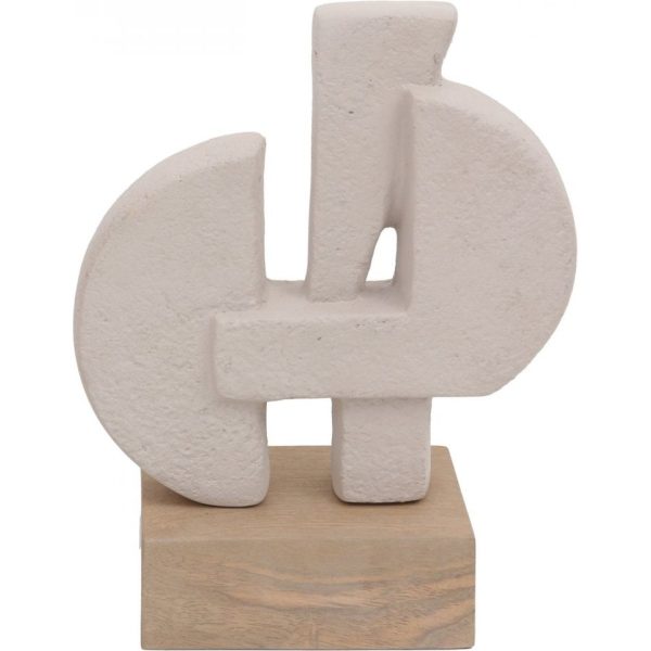 Libra Interiors Oceania White Ecomix Sculpture on Wooden Base