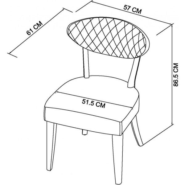 Bentley Designs Ellipse Rustic Oak Upholstered Chair - Azure Velvet Fabric (Pair) - Image 7