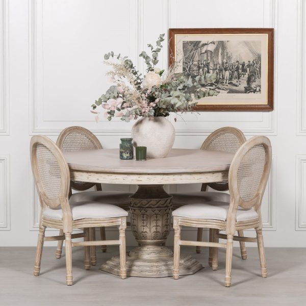 Heavy Distressed 145cm Round Dining Table - Image 5