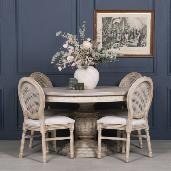 Heavy Distressed 145cm Round Dining Table - Image 8