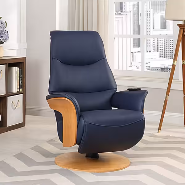 Global Furniture Alliance Iowa Swivel Recliner & Intergrated Footstool - Available in 4 Colours