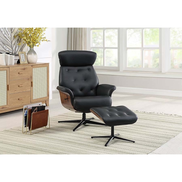 Global Furniture Alliance Nordic Swivel Recliner & Footstool - Image 2