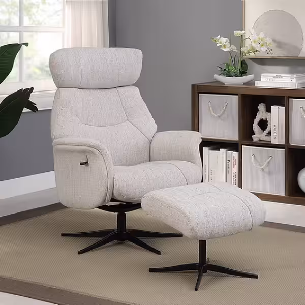 Global Furniture Alliance Murcia Swivel Recliner and Footstool - Available in 7 Colours - Image 2
