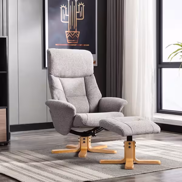 Global Furniture Alliance Marseille Swivel Recliner & Footstool - Available in 4 Colours