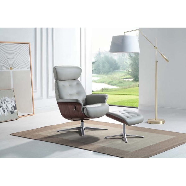 Global Furniture Alliance Nordic Swivel Recliner & Footstool