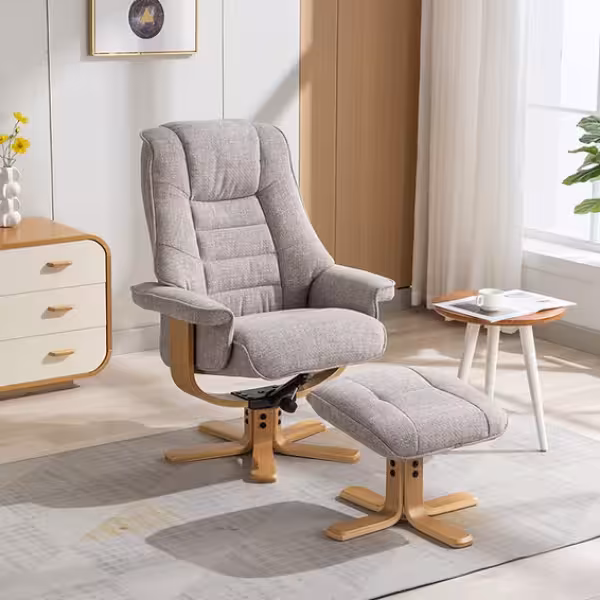 Global Furniture Alliance Sardinia Swivel Recliner and Footstool - Available in 10 Colours