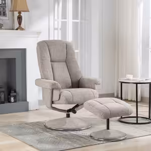 Global Furniture Alliance Denver Fabric Swivel Recliner & Footstool - Available in 10 Colours