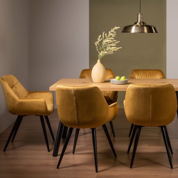 Bentley Designs Ramsay Rustic Oak Effect Melamine 6 Seater Dining Table & 6 Chairs
