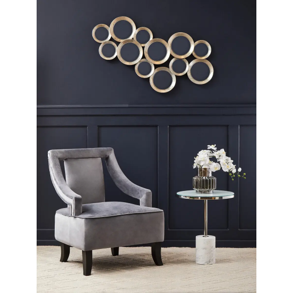 Fifty Five Avenue  Eden Grey Velvet Chair with Wooden Legs - Image 8