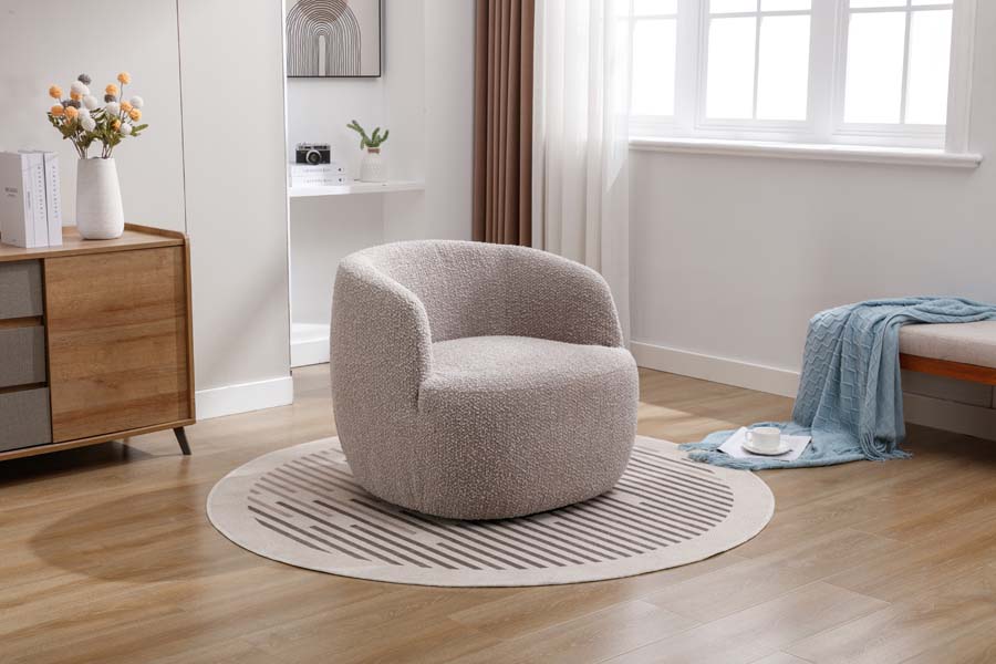 Global Furniture Alliance Alma Swivel Accent Chair - Almond Fabric