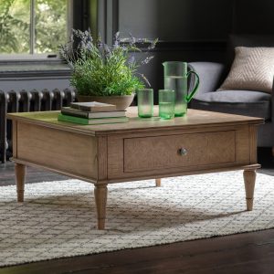 Gallery Interiors  Mystique Square 2 Drawer Coffee Table