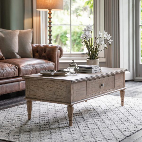 Gallery Interiors  Mystque Push Drawer Coffee Table