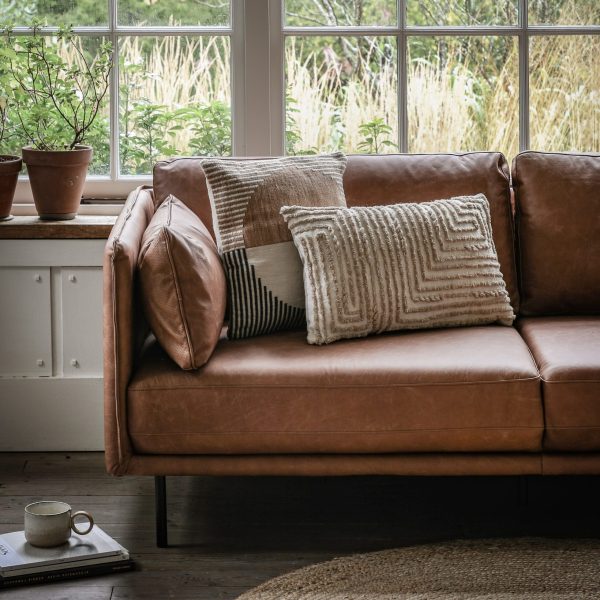 Gallery Interiors  Neals Sofa Brown Leather - Image 3