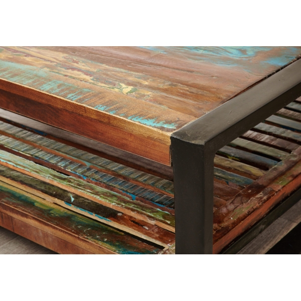 Baumhaus Urban Chic Reclaimed Wood Rectangular Coffee Table - Image 6