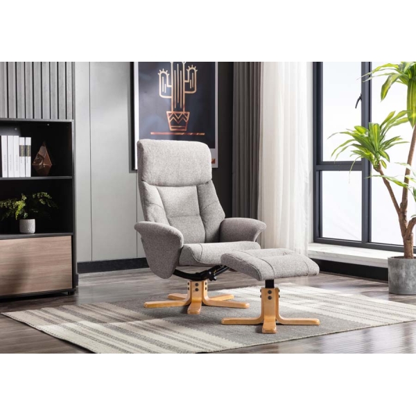 Global Furniture Alliance Marseille Swivel Recliner & Footstool