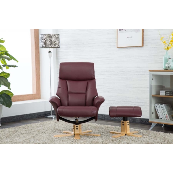 Global Furniture Alliance Marseille Swivel Recliner & Footstool - Image 13