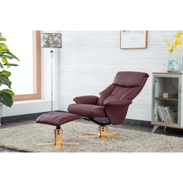 Global Furniture Alliance Marseille Swivel Recliner & Footstool - Image 16