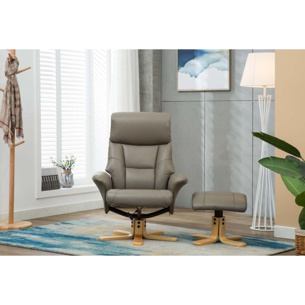Global Furniture Alliance Marseille Swivel Recliner & Footstool - Image 26
