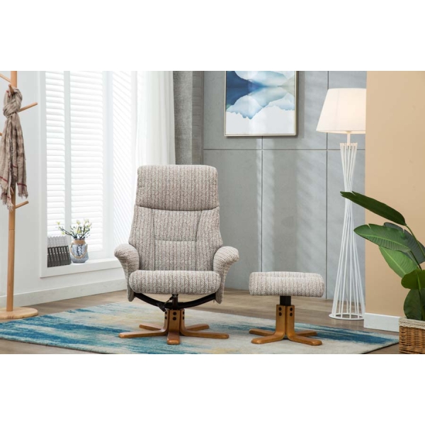 Global Furniture Alliance Marseille Swivel Recliner & Footstool - Image 33
