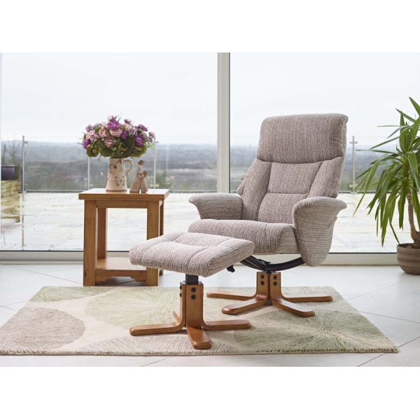 Global Furniture Alliance Marseille Swivel Recliner & Footstool - Image 51
