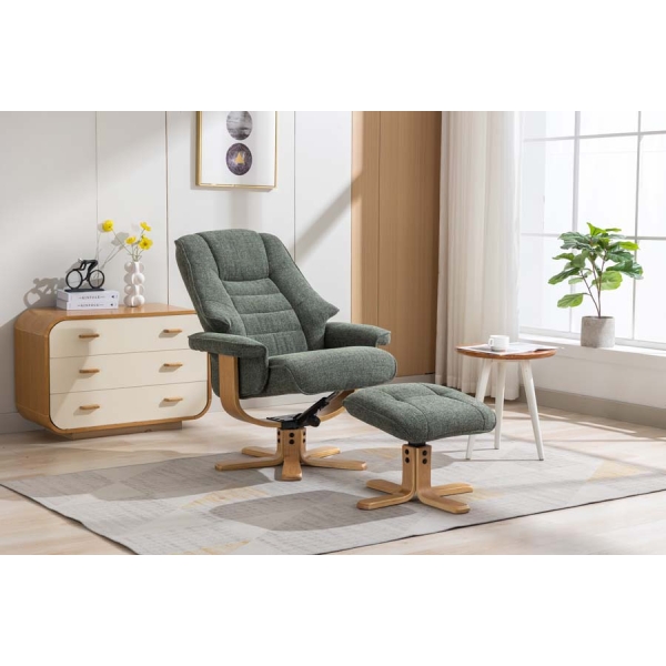 Global Furniture Alliance Sardinia Swivel Recliner and Footstool - Image 28