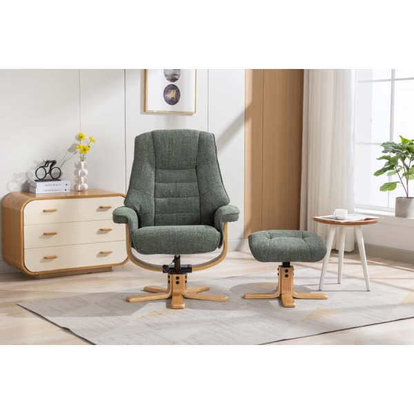 Global Furniture Alliance Sardinia Swivel Recliner and Footstool - Image 31