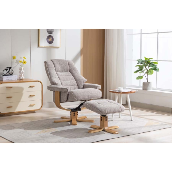 Global Furniture Alliance Sardinia Swivel Recliner and Footstool - Image 33